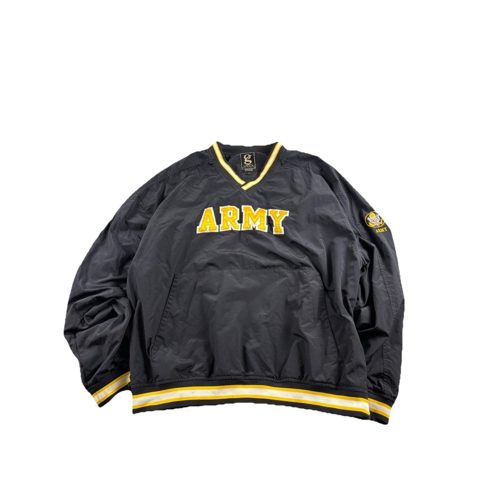 Vintage US Army Sweatshirt Mens XL Black Gear For Sports Windbreaker Track 90s